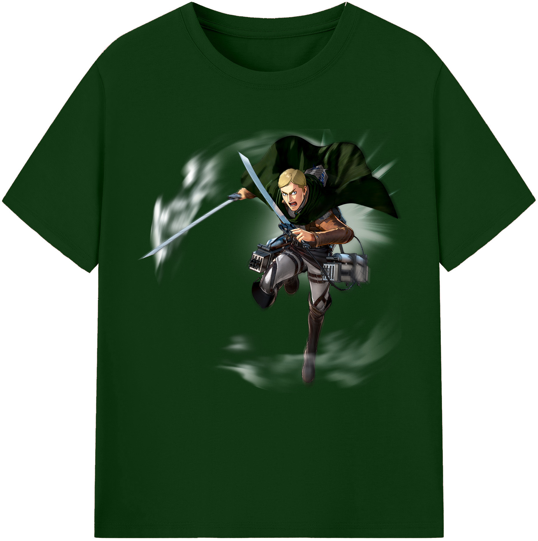 （画像用） 進撃の巨人 エルヴィン・スミス Attack on Titan Erwin Smith 綿100％半袖Tシャツ（フロントプリント）